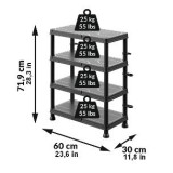 Система стелажів QBRICK SYSTEM REGULAR Low 60/30см, 4 полиці, 100кг (5901238263289)