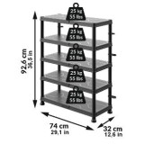 Система стелажів QBRICK SYSTEM REGULAR Low 74/32см, 5 полиць, 100 кг (5901238263302)