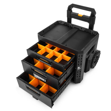 Ящик для инструмента ToughBuilt StackTech Rolling Locking Box с 3-мя выдвижными ящиками (TB-B1-D-R93)