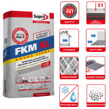 Клей для плитки Sopro FKM XL 444 C2TES1 15 кг, сірий (444/15)