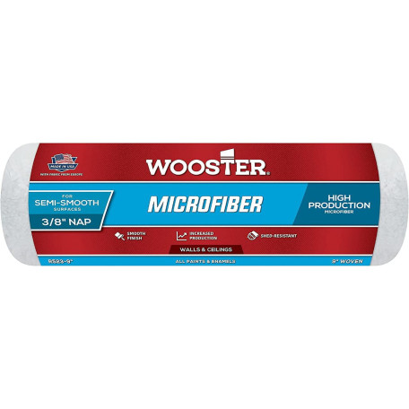 Малярный валик Wooster Micro Plush Microfiber 23 см (9”) ворс 9,5 мм (3/8”) (R523-9) (R523-9)