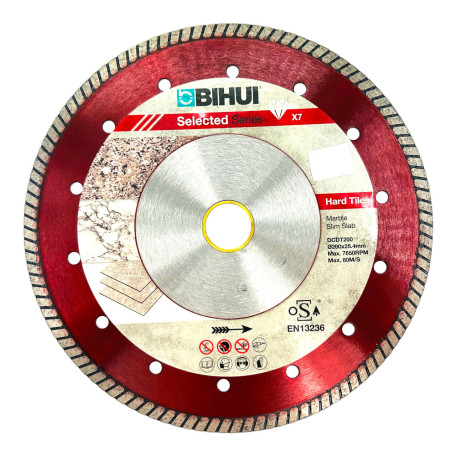 Диск алмазный BIHUI B-TURBO 200 мм для керамогранита/мрамора/гранита (DCDT200)