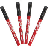 Набір маркерів із ультратонким пером MILWAUKEE Fine Tip InkZAll (чорні), 4 шт (48223164)