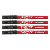 Набір маркерів із ультратонким пером MILWAUKEE Fine Tip InkZAll (чорні), 4 шт (48223164)