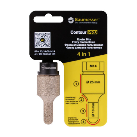 Фреза алмазна Baumesser Contour PRO пальчикова 10-25 мм М14 (910583552159)