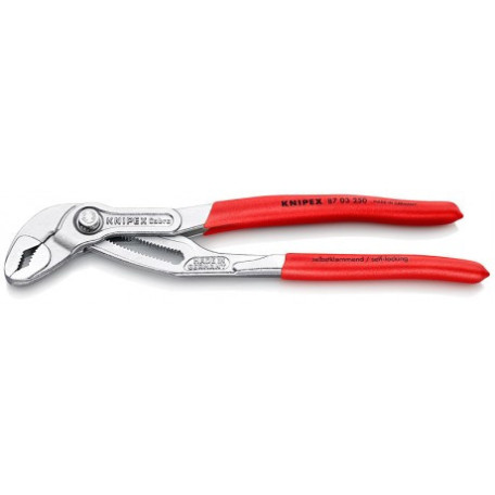 Високотехнологічні сантехнічні кліщі Cobra, хромовані KNIPEX 87 03 300 (87 03 300)