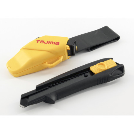 Нож строительный TAJIMA DC-L560BSFBL с выдвижным сегментным 18 мм + кобура (1101-1704)