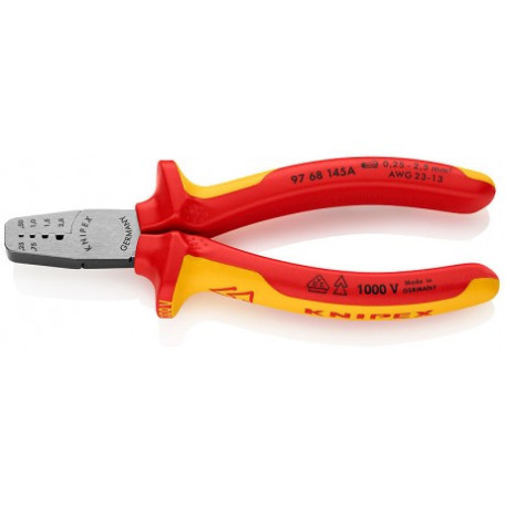 Инструмент для обжима тонкостенных контактных гильз KNIPEX (97 68 145 A)
