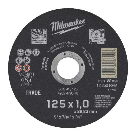 Круг отрезной SCS 41/125х1мм MILWAUKEE (4932479578)