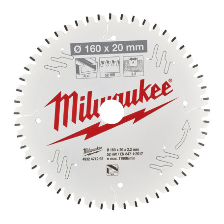 Диск для пилы торцовочной Milwaukee, по алюминию, 190x30x2.4 мм (4932471303)