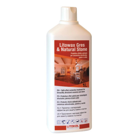Защитная пропитка с матирующим эффектом для камня и плитки Litokol LITOWAX GRES & NATURAL STONE 1 л (LTWGNS0121)