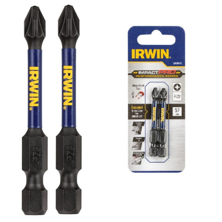 Бита IRWIN IMPACT PRO 1/4" 57мм PZ1, 2 шт (IW6061413)