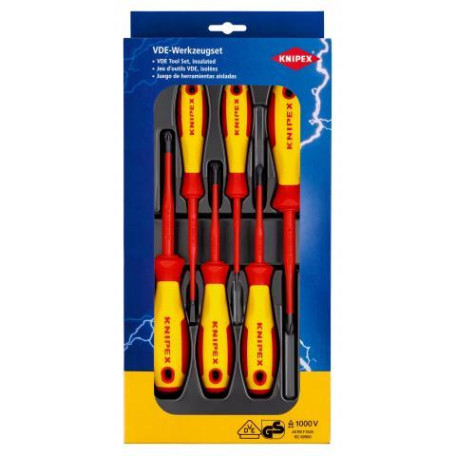 Набір діелектричних викруток зі звуженим робочим кінцем KNIPEX 00 20 12 V04, шліц/hillips/Pozidri (00 20 12 V04)