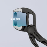 Кліщі переставні сантехнічні KNIPEX COBRA® XS з фіксатором, 28 мм (1") (87 00 100 BK)