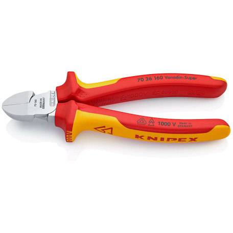 Кусачки боковые (бокорезы) KNIPEX 70 26 160 VDE, 160 мм (70 26 160)