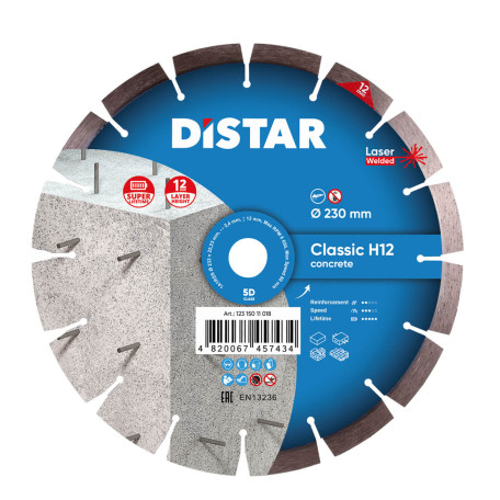 Круг алмазный отрезной DISTAR 1A1RSS 230 мм Classic H12 (12315011018)